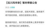 忘川风华录为什么停服了