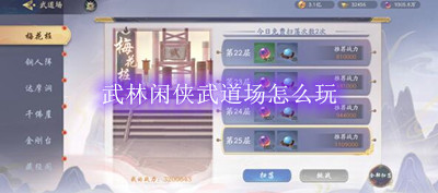 武林闲侠武道场怎么玩